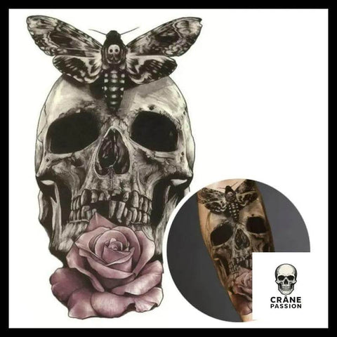 Tatouage Temporaire Tête de Mort - Crâne Passion