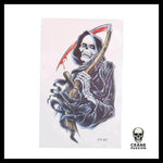 Tatouage Tête de Mort Faucheuse Temporaire - Crâne Passion