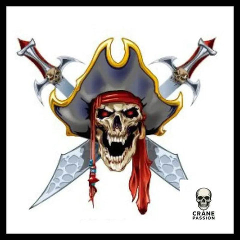 Tatouage Tête de Mort Pirate Temporaire - Crâne Passion