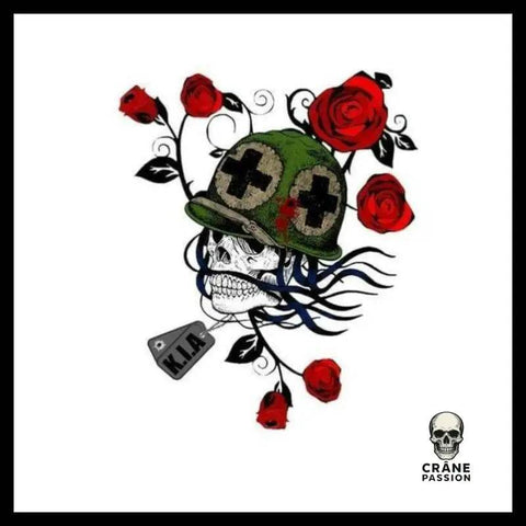 Transfert Tête de Mort Militaire - Crâne Passion