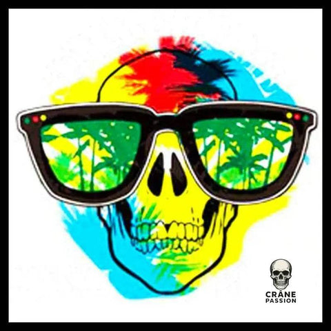 Transfert Tête de Mort Multicolore - Crâne Passion