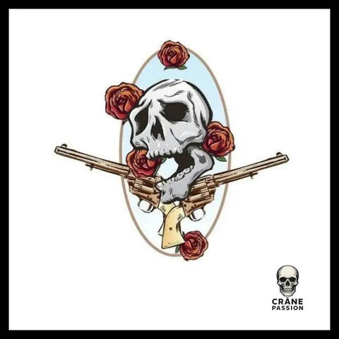 Transfert Tête de Mort Pistolet - Crâne Passion