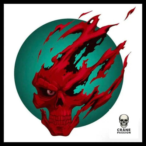 Transfert Tête de Mort Rouge - Crâne Passion
