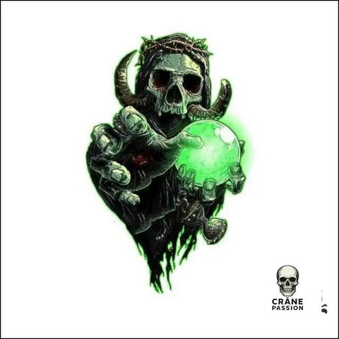 Transfert Tête de Mort Verte - Crâne Passion