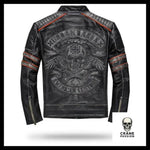 Veste en Cuir Tête de Mort - Crâne Passion
