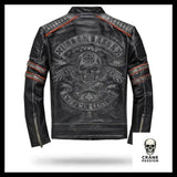 Veste en Cuir Tête de Mort - Crâne Passion