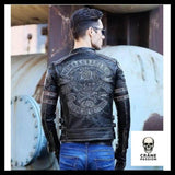 Veste en Cuir Tête de Mort - Crâne Passion