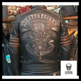 Veste en Cuir Tête de Mort le Baron - Crâne Passion