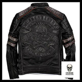 Veste en Cuir Tête de Mort le Baron - Crâne Passion