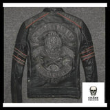 Veste en Cuir Tête de Mort le Baron - Crâne Passion